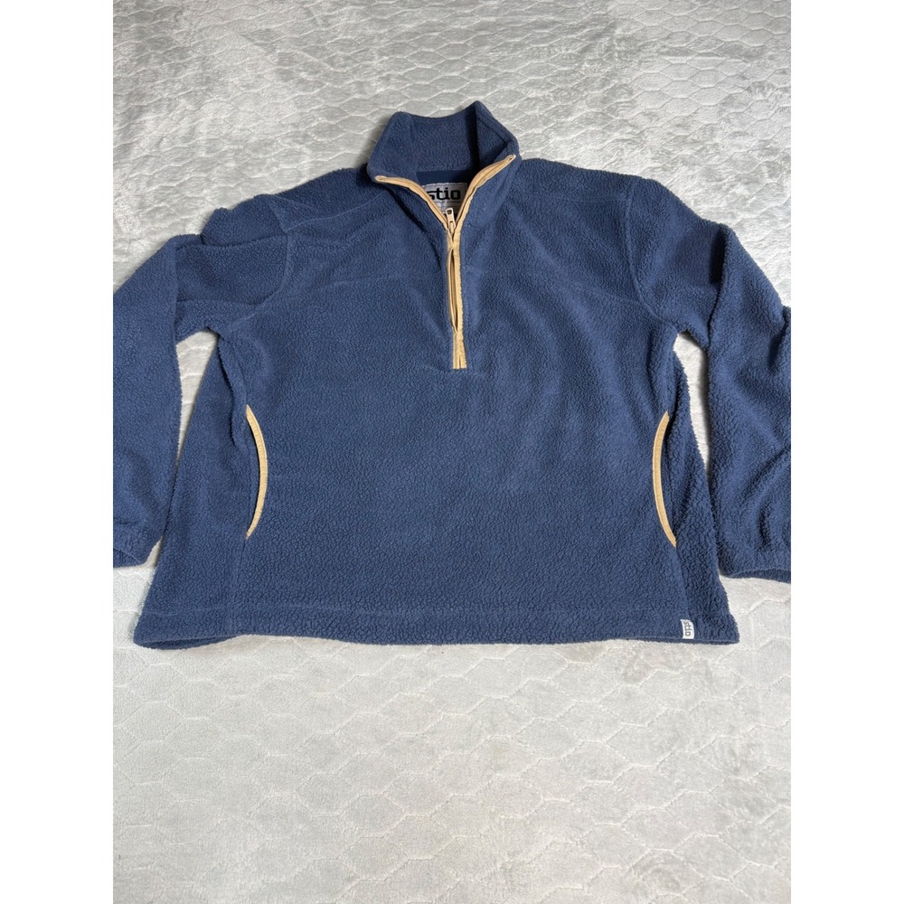 Stio Sweetwater Fleece Jacket Womens Large Blue Quarter Zip Hiking Pullover